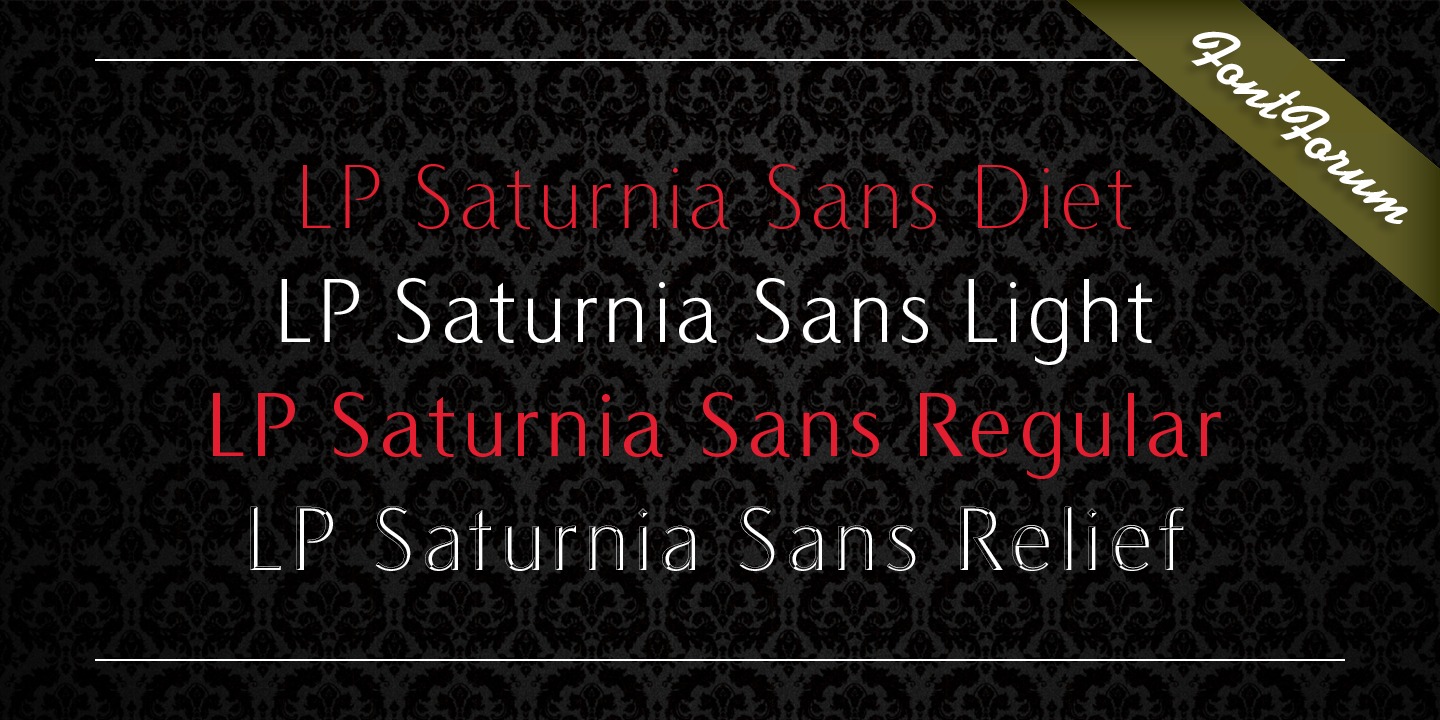 LP Saturnia Relief Font preview